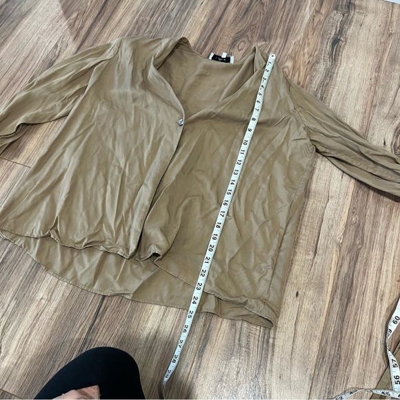 Revolve x L'Academie Tie Sleeve Blouse in Brown - Picture 12 of 13
